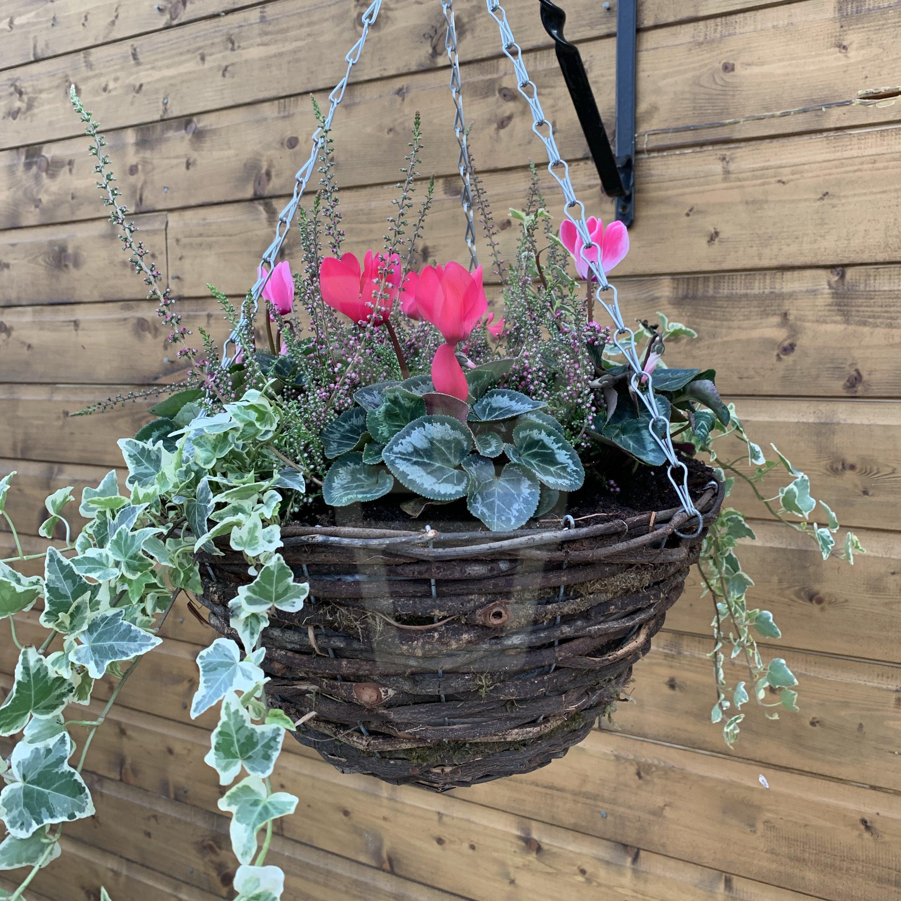 14” Deluxe Wicker Hanging Basket - Plantila